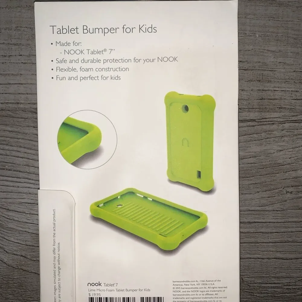 New in Box Nook Tablet Bumper/Case for kids w new screen protector